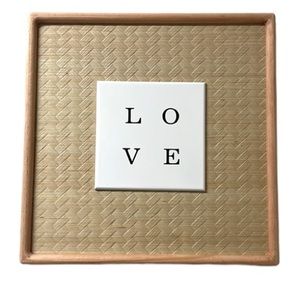 Love Tile Woven Wood Wall Decor‎ NWT boho decor